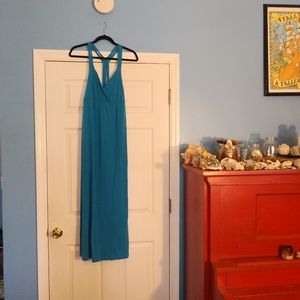 Blue strappy maxi dress